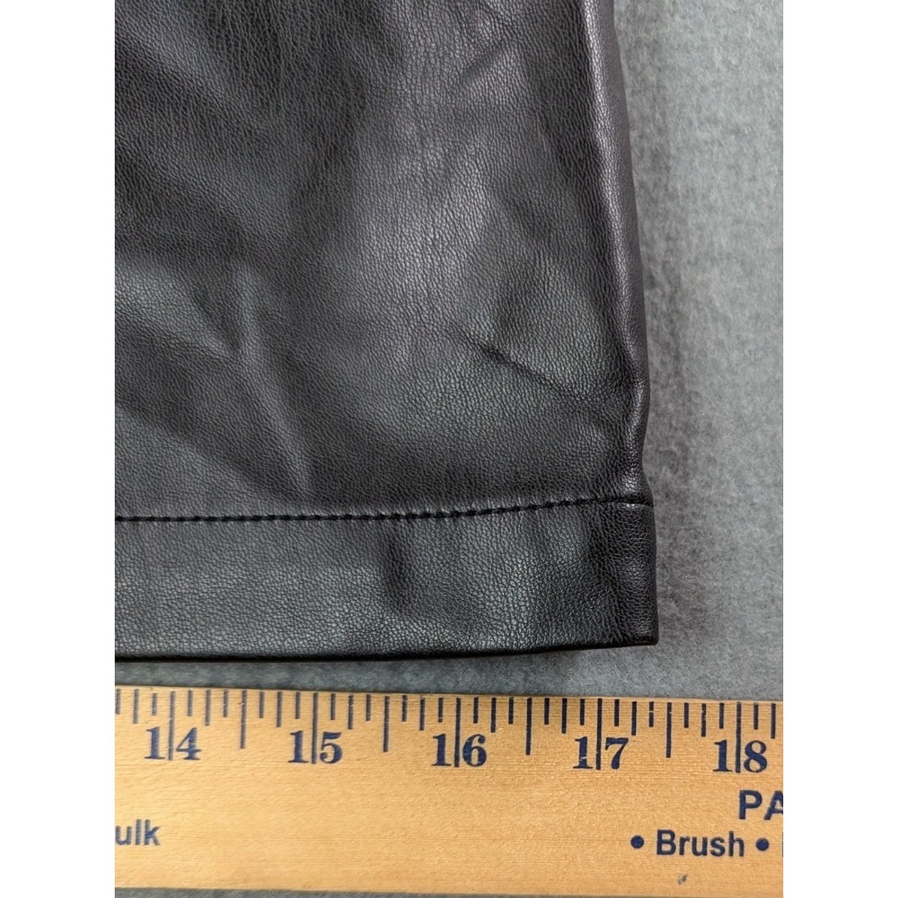Juicy by Juicy Couture Womens Faux Leather Mini Skirt XS Black‎ Slit - Picture 9 of 10